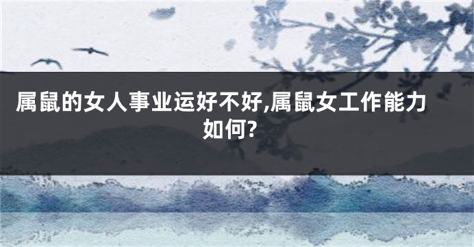 属鼠的女人事业运好不好,属鼠女工作能力如何?