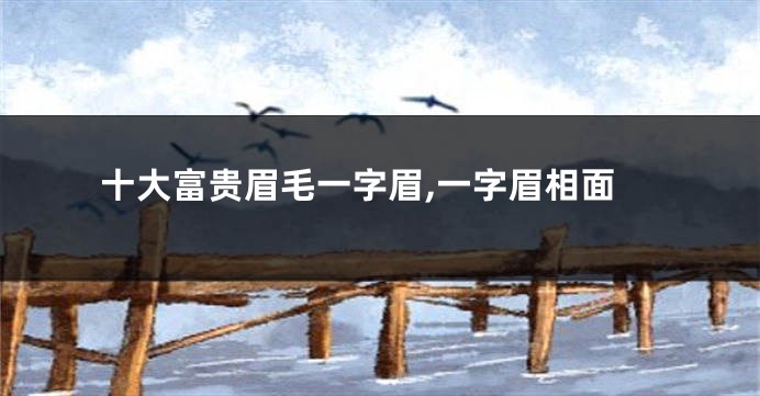 十大富贵眉毛一字眉,一字眉相面