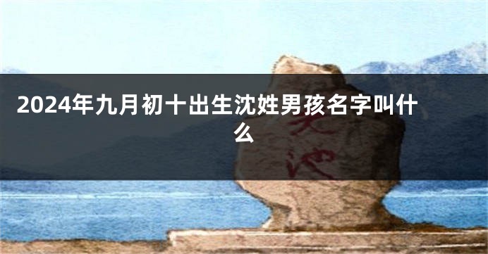 2024年九月初十出生沈姓男孩名字叫什么
