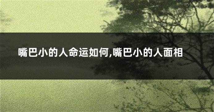嘴巴小的人命运如何,嘴巴小的人面相