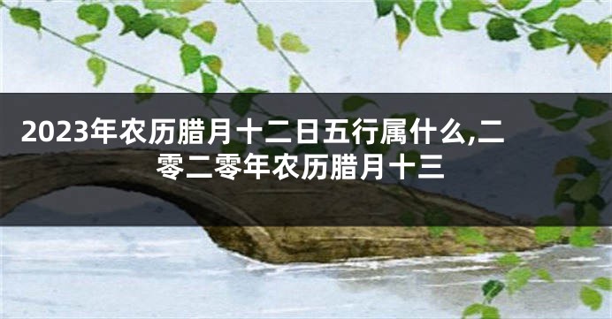 2023年农历腊月十二日五行属什么,二零二零年农历腊月十三