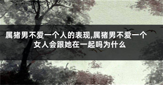 属猪男不爱一个人的表现,属猪男不爱一个女人会跟她在一起吗为什么