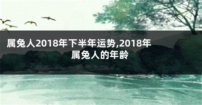 属兔人2018年下半年运势,2018年属兔人的年龄