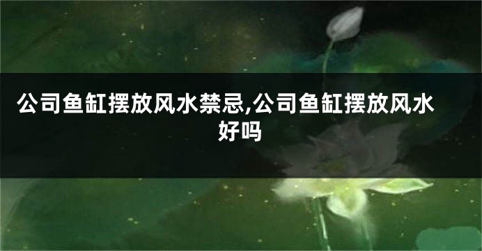 公司鱼缸摆放风水禁忌,公司鱼缸摆放风水好吗