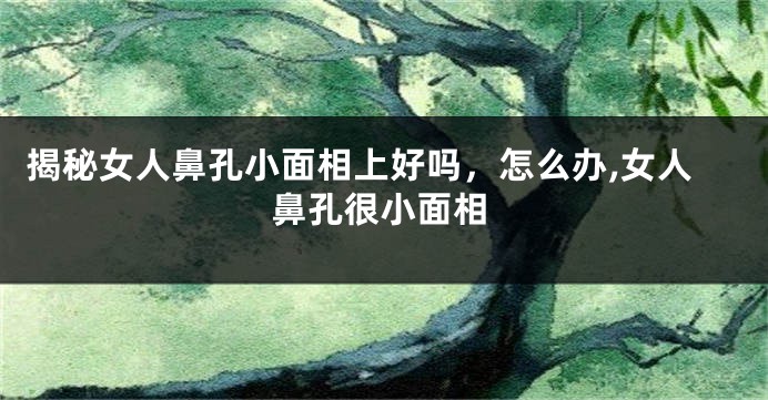 揭秘女人鼻孔小面相上好吗，怎么办,女人鼻孔很小面相