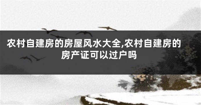 农村自建房的房屋风水大全,农村自建房的房产证可以过户吗