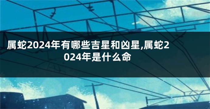 属蛇2024年有哪些吉星和凶星,属蛇2024年是什么命