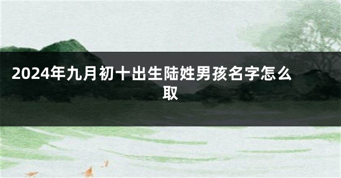 2024年九月初十出生陆姓男孩名字怎么取