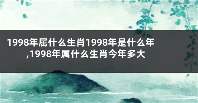 1998年属什么生肖1998年是什么年,1998年属什么生肖今年多大