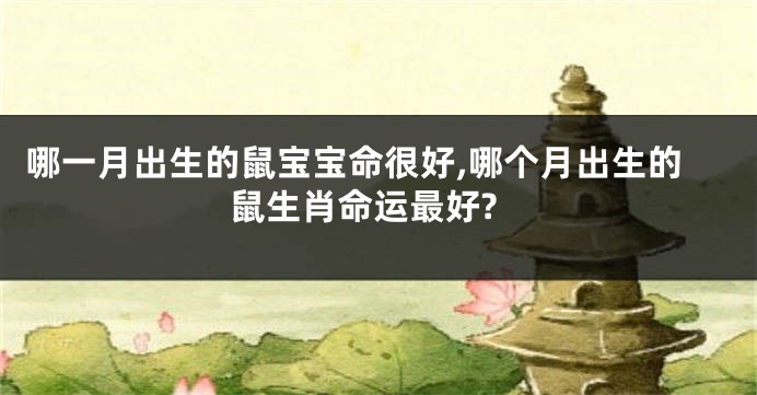 哪一月出生的鼠宝宝命很好,哪个月出生的鼠生肖命运最好?