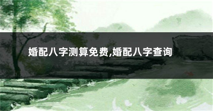 婚配八字测算免费,婚配八字查询