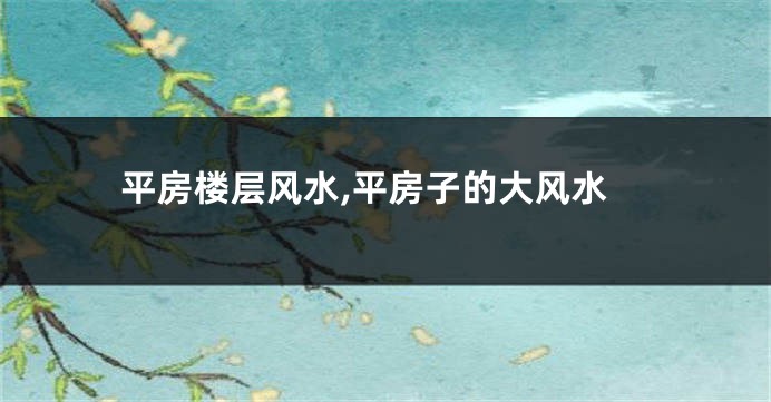 平房楼层风水,平房子的大风水