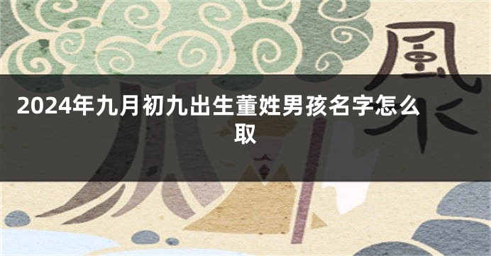 2024年九月初九出生董姓男孩名字怎么取