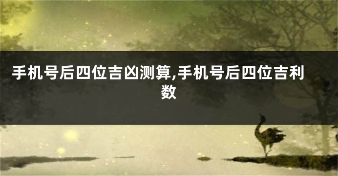 手机号后四位吉凶测算,手机号后四位吉利数