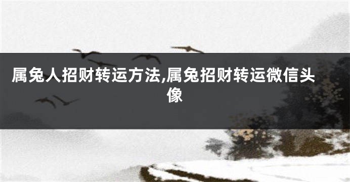 属兔人招财转运方法,属兔招财转运微信头像