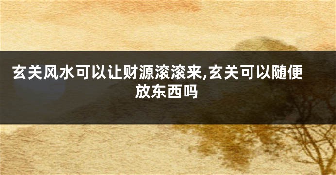 玄关风水可以让财源滚滚来,玄关可以随便放东西吗