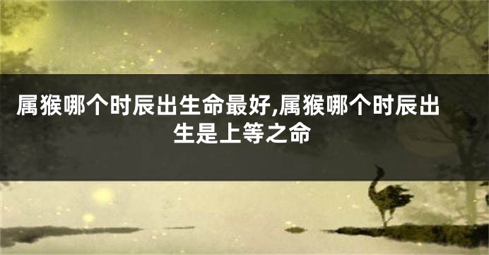 属猴哪个时辰出生命最好,属猴哪个时辰出生是上等之命