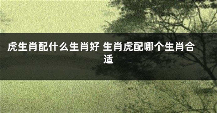 虎生肖配什么生肖好 生肖虎配哪个生肖合适