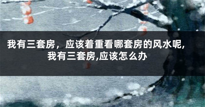 我有三套房，应该着重看哪套房的风水呢,我有三套房,应该怎么办