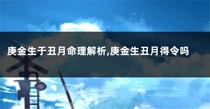庚金生于丑月命理解析,庚金生丑月得令吗