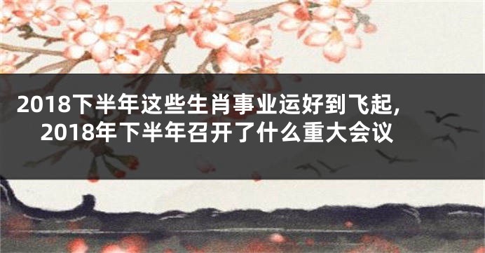 2018下半年这些生肖事业运好到飞起,2018年下半年召开了什么重大会议