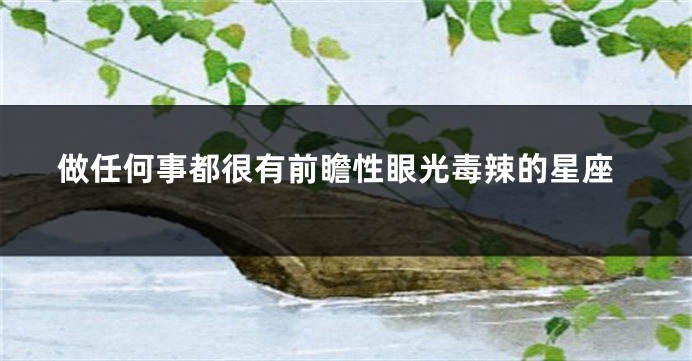 做任何事都很有前瞻性眼光毒辣的星座