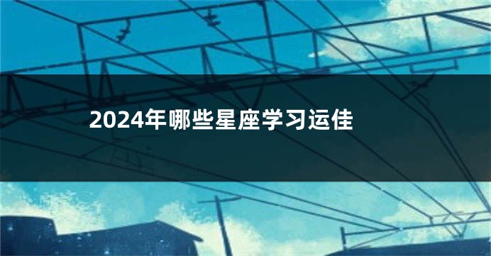 2024年哪些星座学习运佳