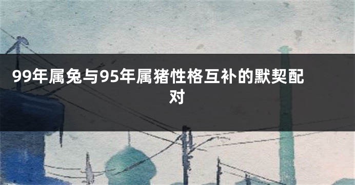 99年属兔与95年属猪性格互补的默契配对