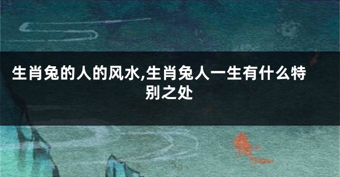 生肖兔的人的风水,生肖兔人一生有什么特别之处