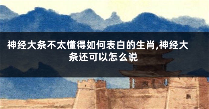 神经大条不太懂得如何表白的生肖,神经大条还可以怎么说