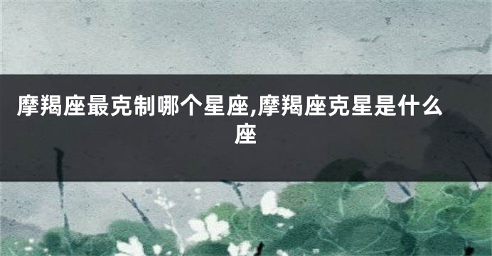 摩羯座最克制哪个星座,摩羯座克星是什么座