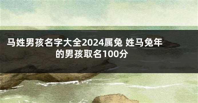 马姓男孩名字大全2024属兔 姓马兔年的男孩取名100分