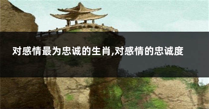 对感情最为忠诚的生肖,对感情的忠诚度