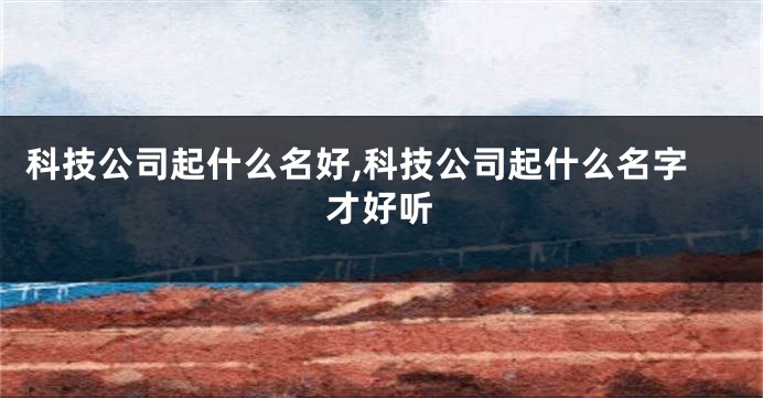 科技公司起什么名好,科技公司起什么名字才好听