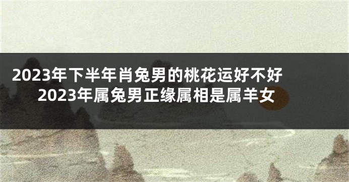 2023年下半年肖兔男的桃花运好不好 2023年属兔男正缘属相是属羊女