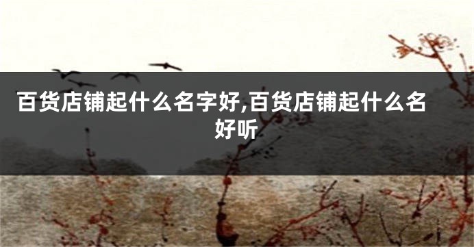 百货店铺起什么名字好,百货店铺起什么名好听