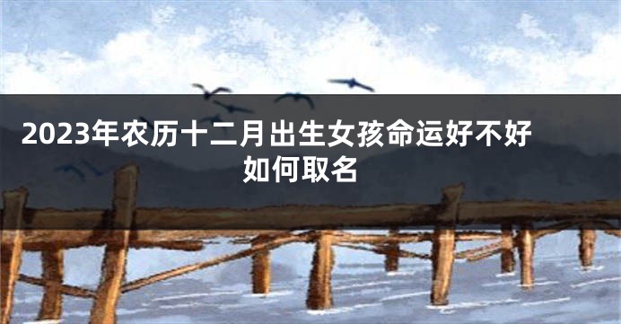 2023年农历十二月出生女孩命运好不好 如何取名