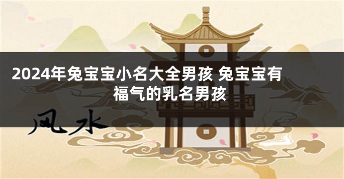 2024年兔宝宝小名大全男孩 兔宝宝有福气的乳名男孩