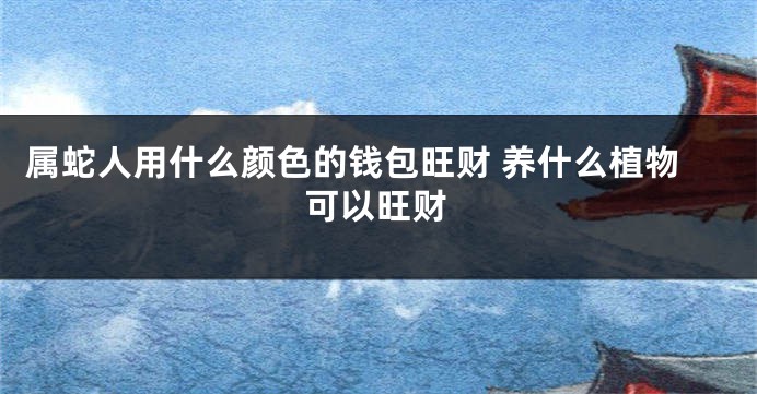 属蛇人用什么颜色的钱包旺财 养什么植物可以旺财