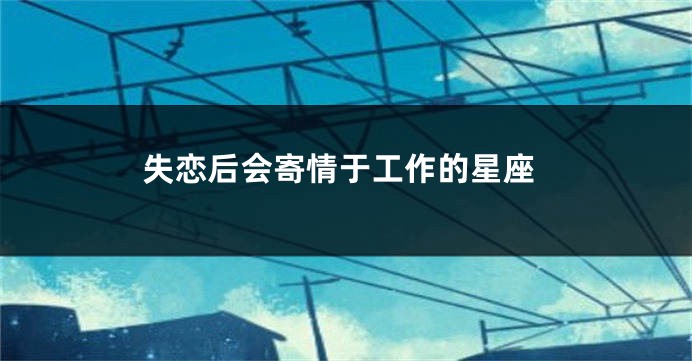 失恋后会寄情于工作的星座