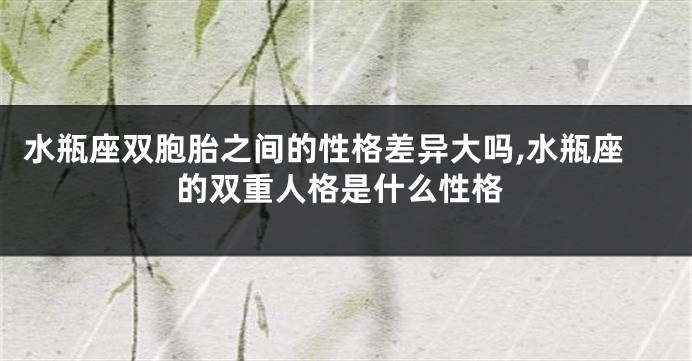 水瓶座双胞胎之间的性格差异大吗,水瓶座的双重人格是什么性格