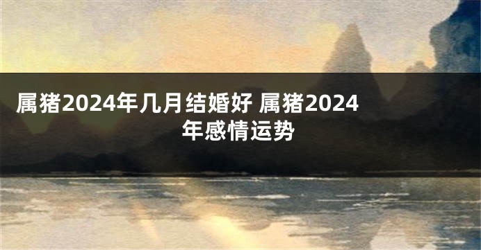 属猪2024年几月结婚好 属猪2024年感情运势