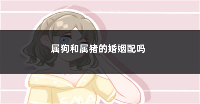 属狗和属猪的婚姻配吗
