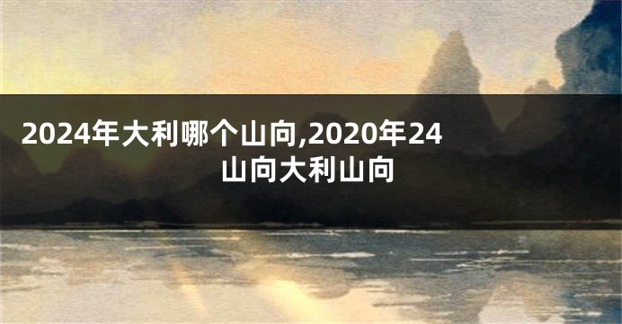 2024年大利哪个山向,2020年24山向大利山向