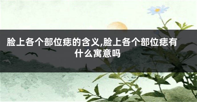 脸上各个部位痣的含义,脸上各个部位痣有什么寓意吗