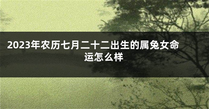 2023年农历七月二十二出生的属兔女命运怎么样