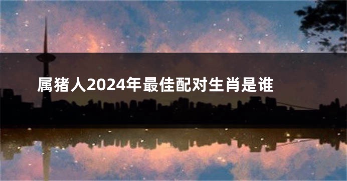 属猪人2024年最佳配对生肖是谁