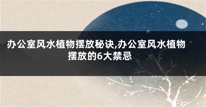 办公室风水植物摆放秘诀,办公室风水植物摆放的6大禁忌