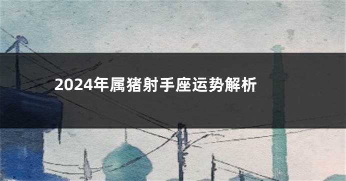 2024年属猪射手座运势解析
