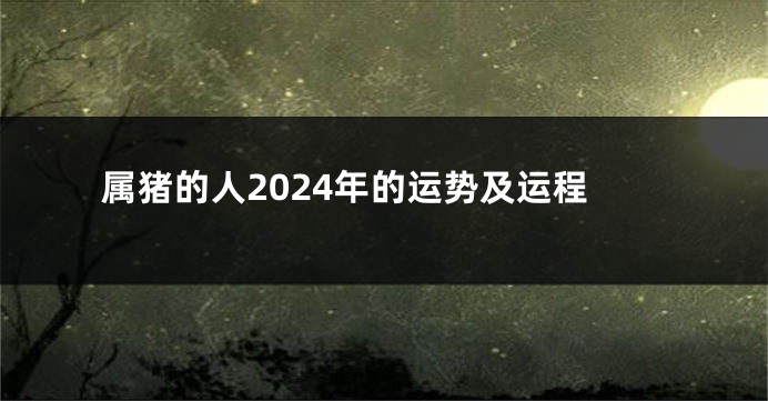 属猪的人2024年的运势及运程